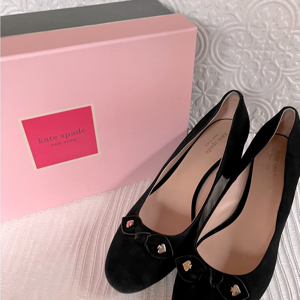 Kate Spade Benice Black Suede Pumps Size 8.5 S5100014